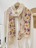 Elegant Women Boho Chiffon Silk Scarf Wrap Shawl Flower Embroidery Sunscreen Bandanas Hijab Mujer Scarve Pareo Beach Casual New