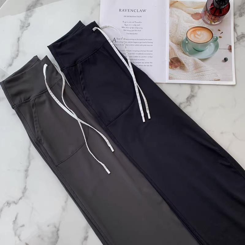 LULU ZGLY Antibakterielle High-Waist Weitbein-Yogahose - Nude-Gefühl, Elastische Fitness- & Lauf-Langhose für Damen im Herbst.