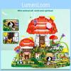 Mushroom House Micro Plastic Building Blocks For Kids And Adults Play Creative