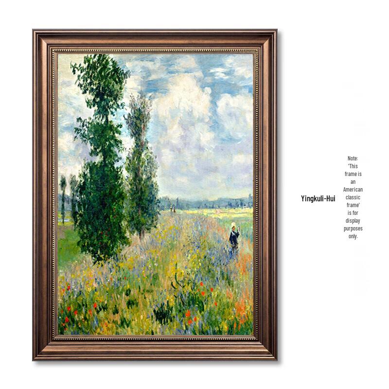 Mi Ling Monet  Poppy Field  Framed Oil Painting