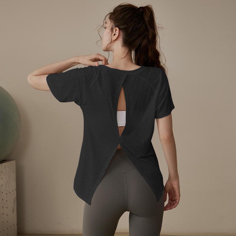 

Женская летняя спортивная футболка с коротким рукавом для занятий йогой, бегом и фитнесом для пилатеса