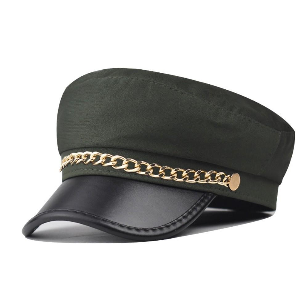 Korte Rand Baret Hoed PU Leer Vizierpet Retro Platte Top Pet Voor Vrouwen