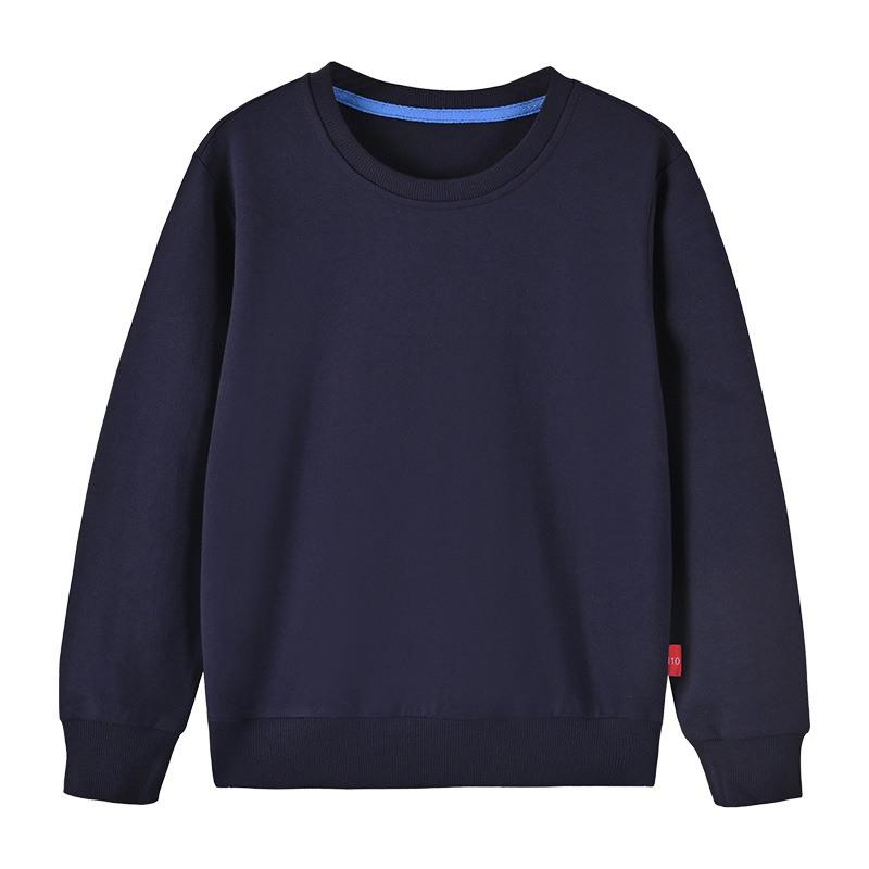 Children's Sweatshirt Round Neck Long Sleeved Solid Color Pullover Unisex Kids Top