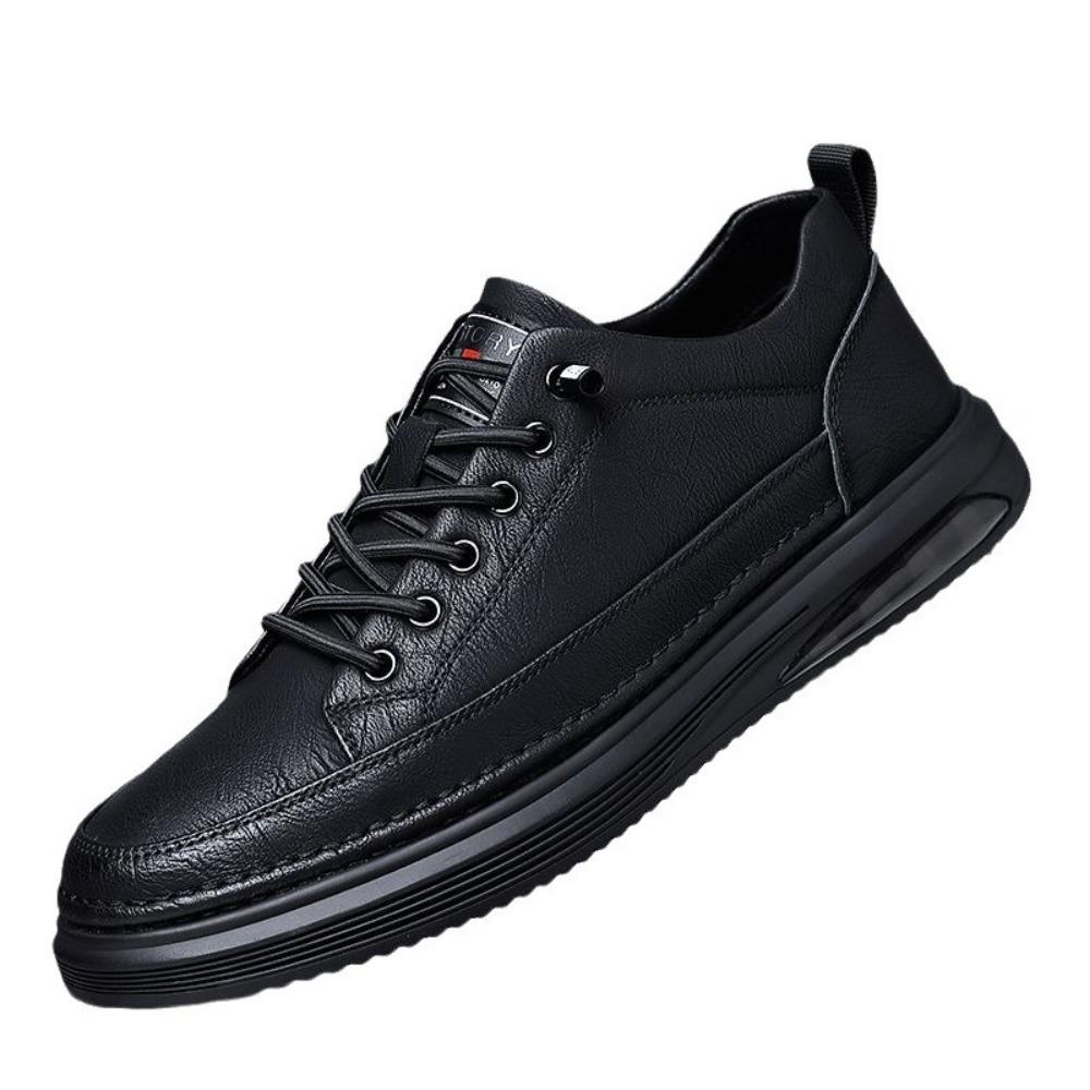 Genuine Leather Mens Shoes Big Size Casual Sneakers Soft Sole Slip On Loafers Comfortable Walking Shoes