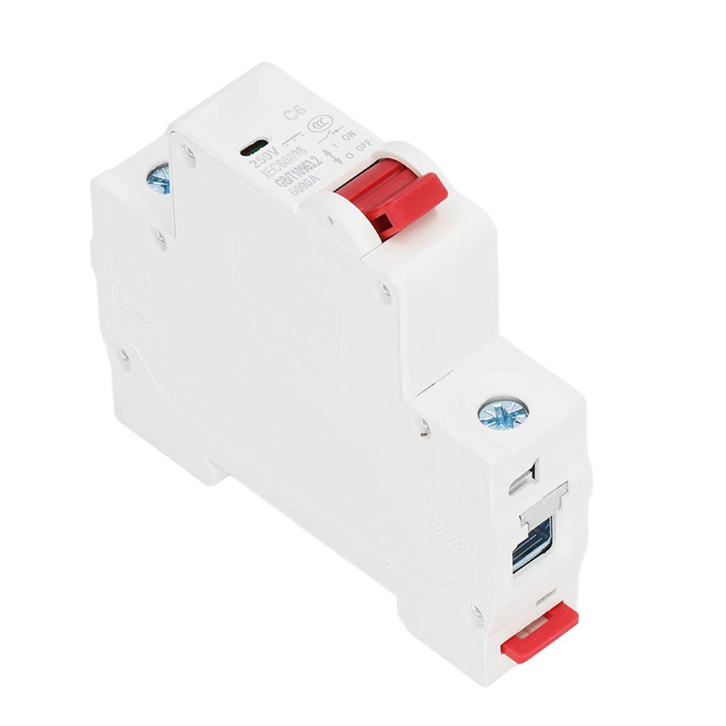 Leitungsschutzschalter 1P DC 250V MCB 6A DIN-Schienenmontage Schutzschalter 6000A Schaltvermögen