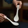 Dehua White Porcelain Ceramics: 12ml Small Soup & Teaspoon for Household & Restaurant Use