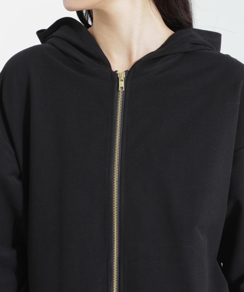 Nano Universe MC Coveross Cool Plating Jersey F (R) Twill-Style Zip-Up Hoodie, Women's, 010, Black, 669-5123309