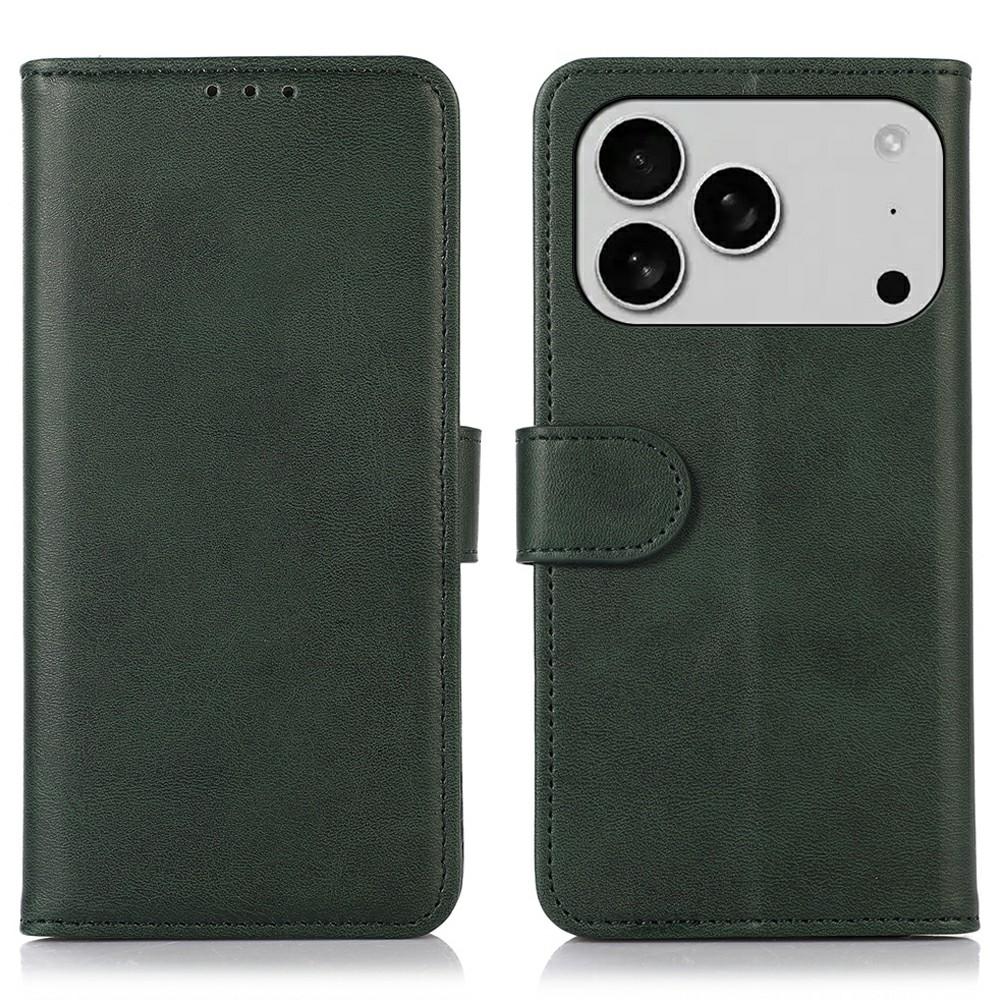 For iPhone 17 Pro Case Cowhide Texture Leather Wallet Phone Cover with Stand
