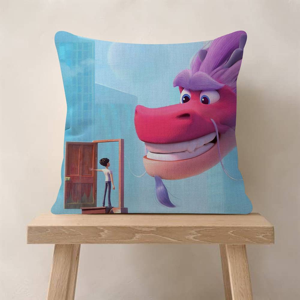 Cartoon Wish Dragon Movie Cushion Cover Pillowcase Upholstery Sofa Throw Pillow Home Decor Pillowcas