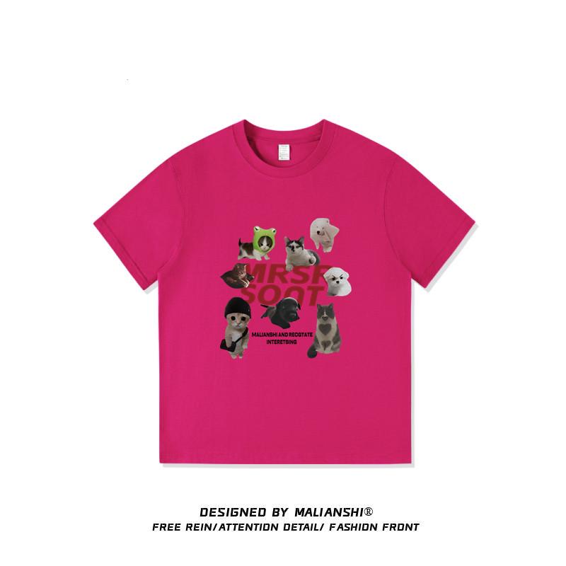 

Plus-Size Women s Retro Short Sleeve T-Shirt - 2026 Summer Collection M (80-100 jin) рожевий червоний колір