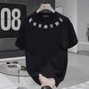 2024 Sommer Schwer Baumwolle Unisex T-Shirts: Trendiges Sweatshirt mit kurzen Ärmeln und Rundhalsausschnitt