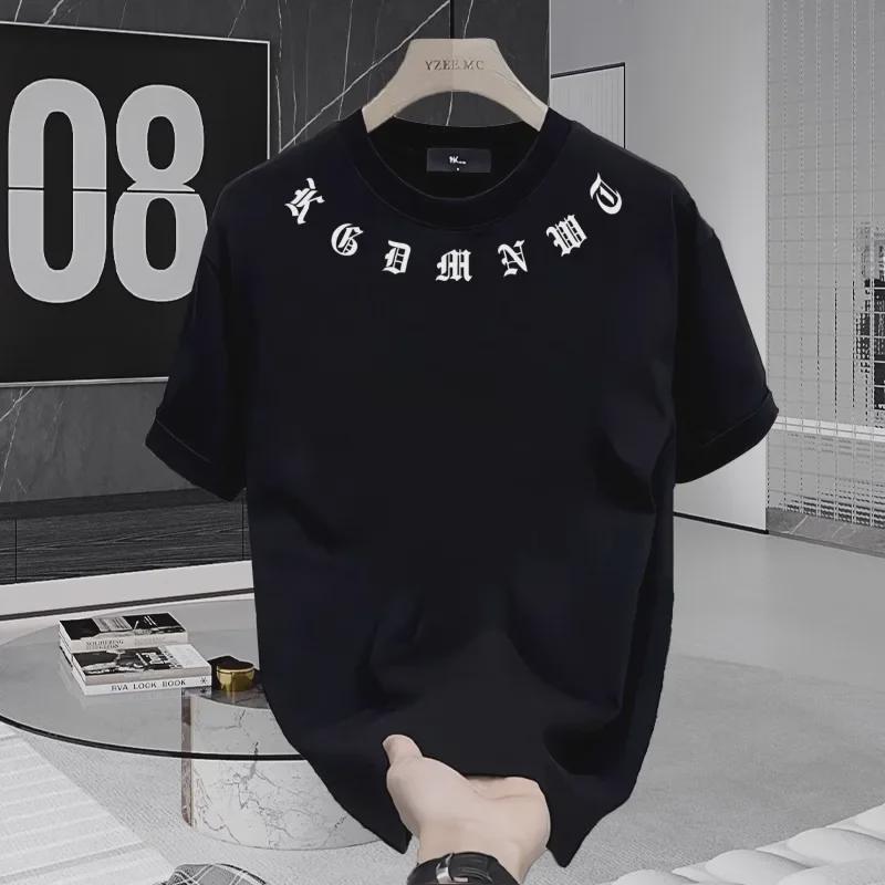 2024 Sommer Schwer Baumwolle Unisex T-Shirts: Trendiges Sweatshirt mit kurzen Ärmeln und Rundhalsausschnitt