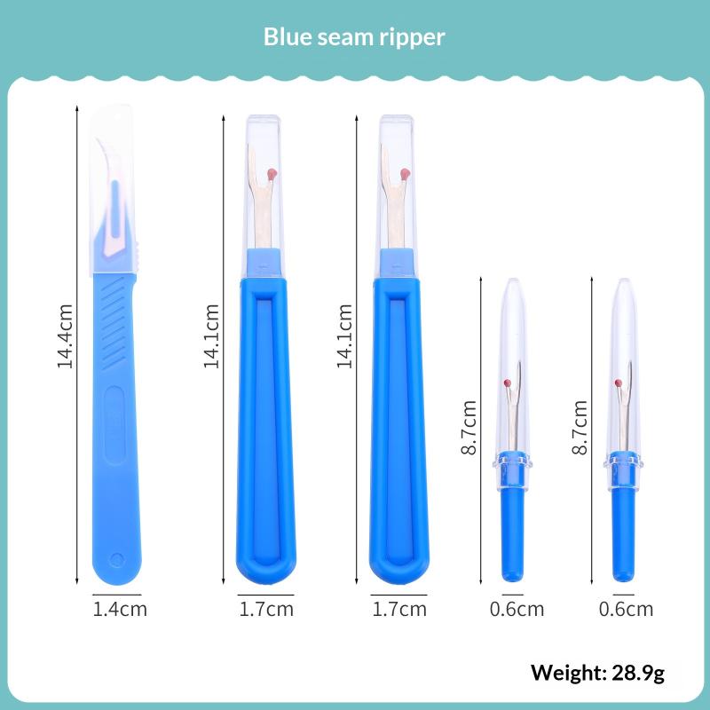 1Set Blue Sewing Ripper Kit With Thread Ripper Seam Ripper And Scissors For Removing Stitches
