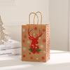 Christmas Kraft Paper Gift Bags with Snowflake and Reindeer Designs - Holiday Shopping and Clothing Packaging Tote Bags