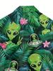 Funny Alien Pattern 3D Print Men'S Shirt Casual Individual Hip-Hop Rock Street Hawaiian Shirt