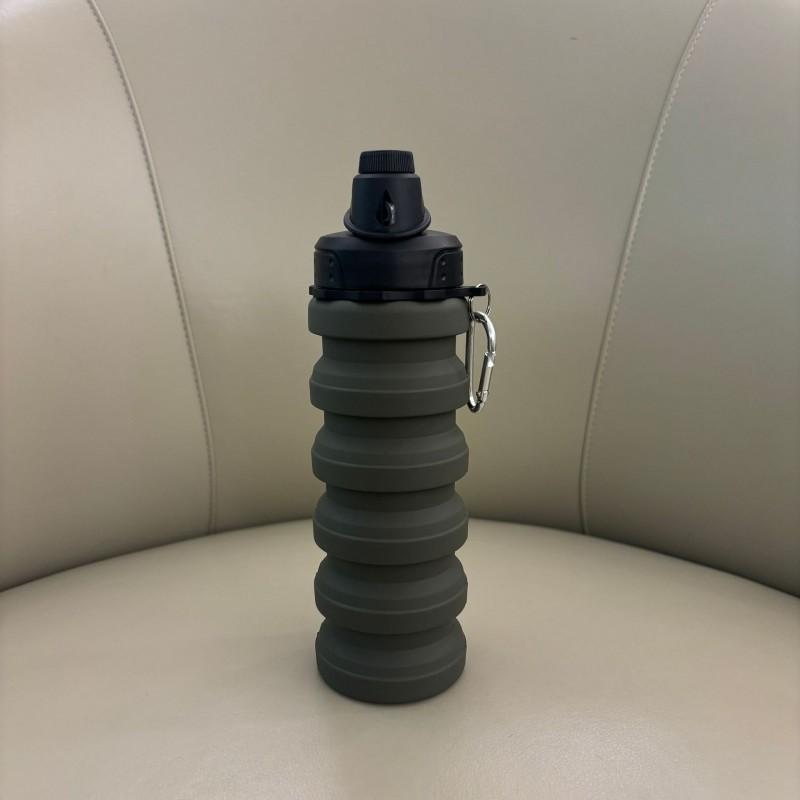 Foldable Silicone Water Bottle 500ml Portable Running Hiking Camping Travel Gym Fitness Outdoor Activities