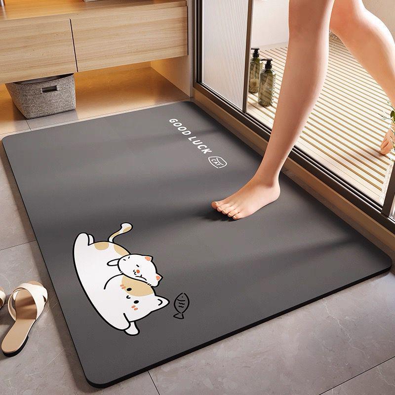 

Cartoon Style Diatomaceous Earth Absorbent Bathroom Mat - Non-Slip, Dirt-Resistant, Quick-Drying, Easy-Clean, Wear-Resistant Foot Mat 80*120cm