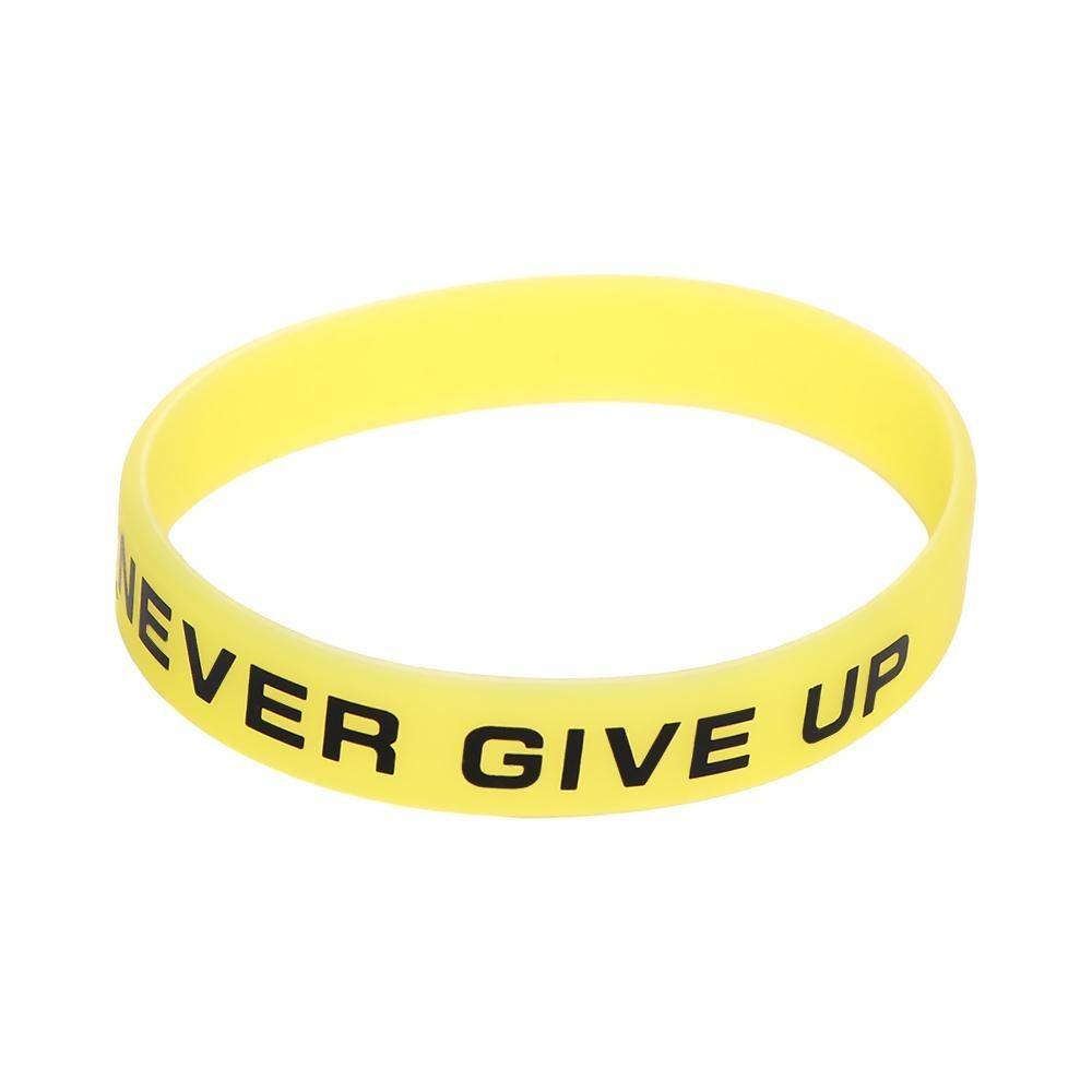 Wristband Never Give Up Bracelet Basketball Wristband Silicone Sweat Band Luminous Rubber Bracelets