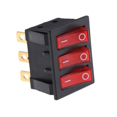 Kcd3 34*40 Big Rocker Switches With Red Light Three-Way Switch 9 Pin 2 Position