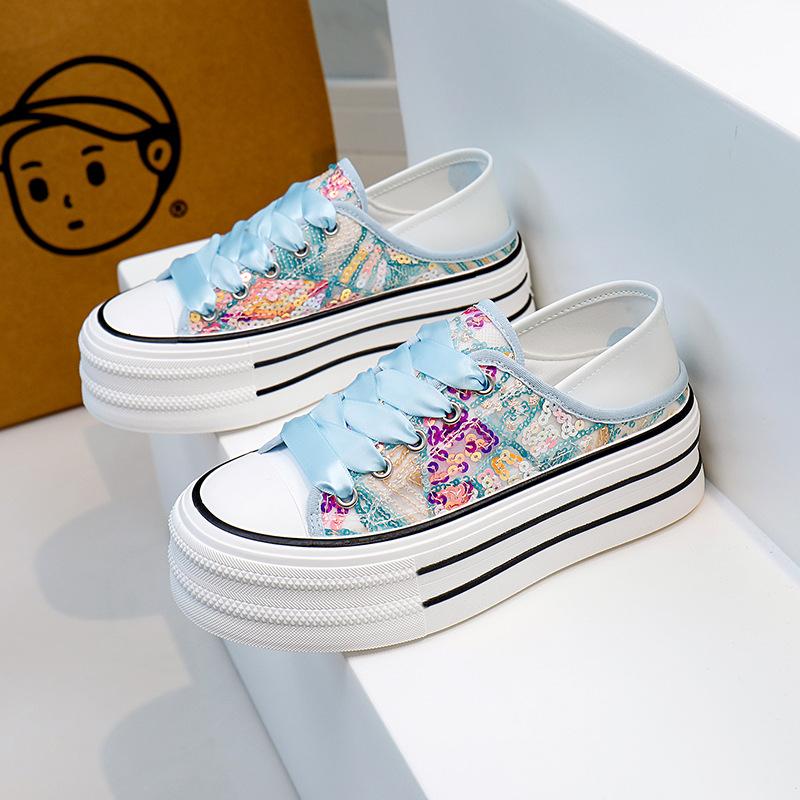 

Женские летние повседневные кроссовки на массивной платформе, дышащие прогулочные туфли без шнуровки, легкая спортивная обувь для бега на шнуровке, модельные туфли с низким верхом для женщин 40 синий