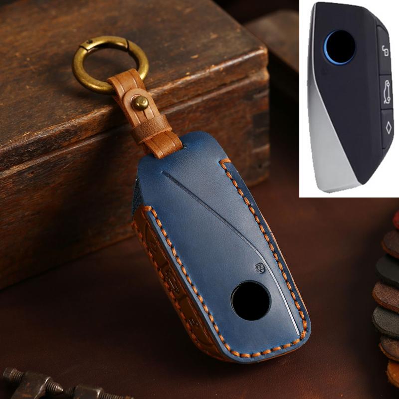 Leather Car Remote Key Cover Case Holder Shell Keyring Fob for  New IX3 225L 525Li 530Li I5 IX1 X1 X3 X5 X6 M235L X2 I7 2026