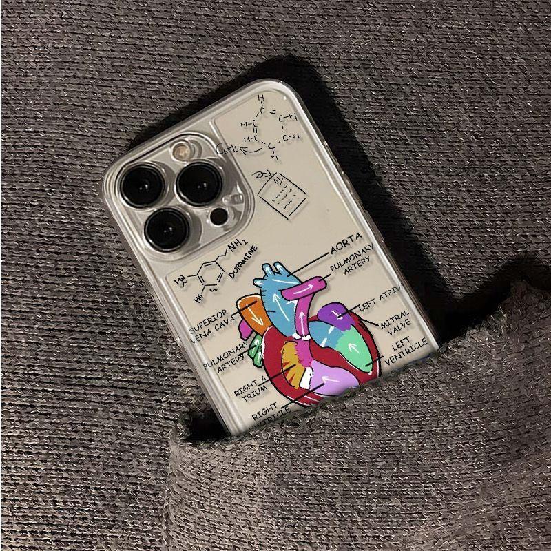 Cardiac anatomy structure Soft Phone Case for iPhone 17 16 15 14 13 12 11 Pro Max 7 8 Plus Air Mini 16E ProMax Case