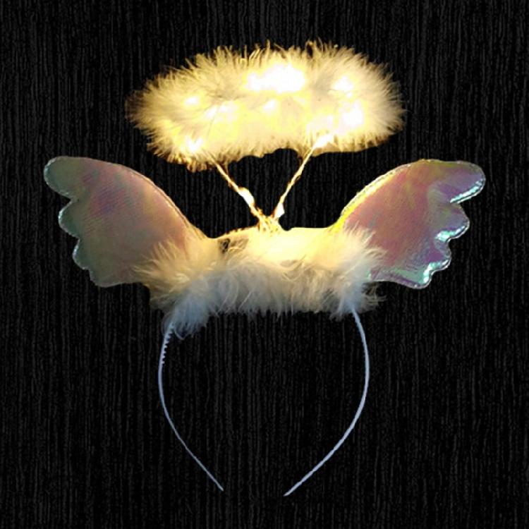 Girls Angel Wing Halos LED Hairband for Woman Halloween Concerts Party Headband