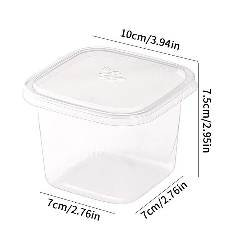 50 stk Plast Dessertkopper Med Låg 400 ml Genanvendelig Cupcake Beholder Klar Firkantet Enkelt Dessertæske Forseglet Mousse Kageæske
