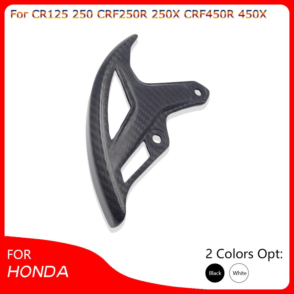 Motocross Rear Brake Disc Guard Cover For HONDA CR125 250 CRF250R 250X CRF450R 450X Carbon Fiber Braking Disk Protective Plate