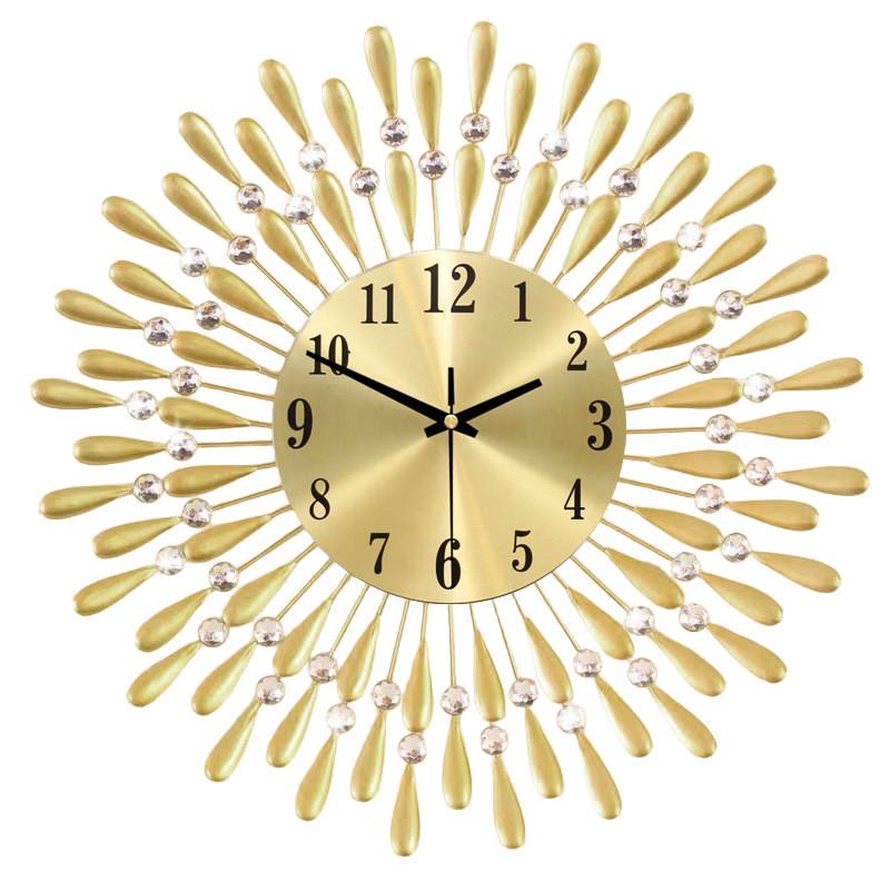 Modern Iron Art Wall Clock With Silent Sweep Movement For Living Room Decor