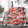 Custom Name fire truck Theme Printed Blanket - Perfect for Couch, Bed, Travel & Outdoor Use | Machine Washable, Cozy & Durable.