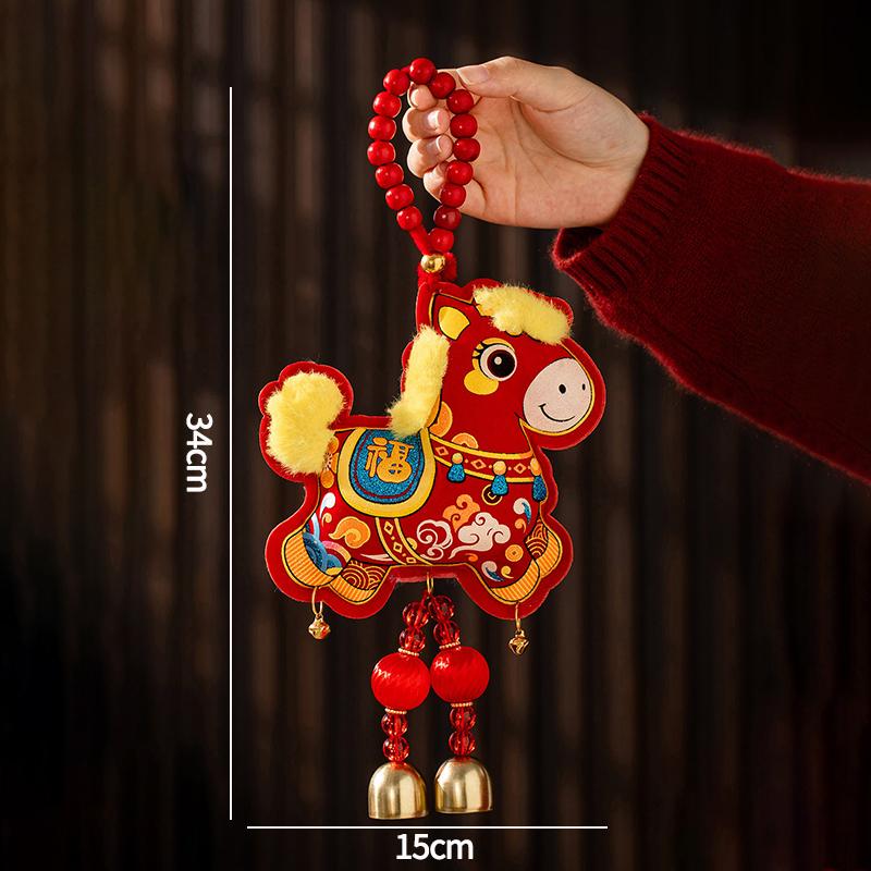 Chinese New Year Tet Decoration 2026 Vietnamese Red Hanging Pendants with Tassel Spring Festival Door Wall Hanging Ornament