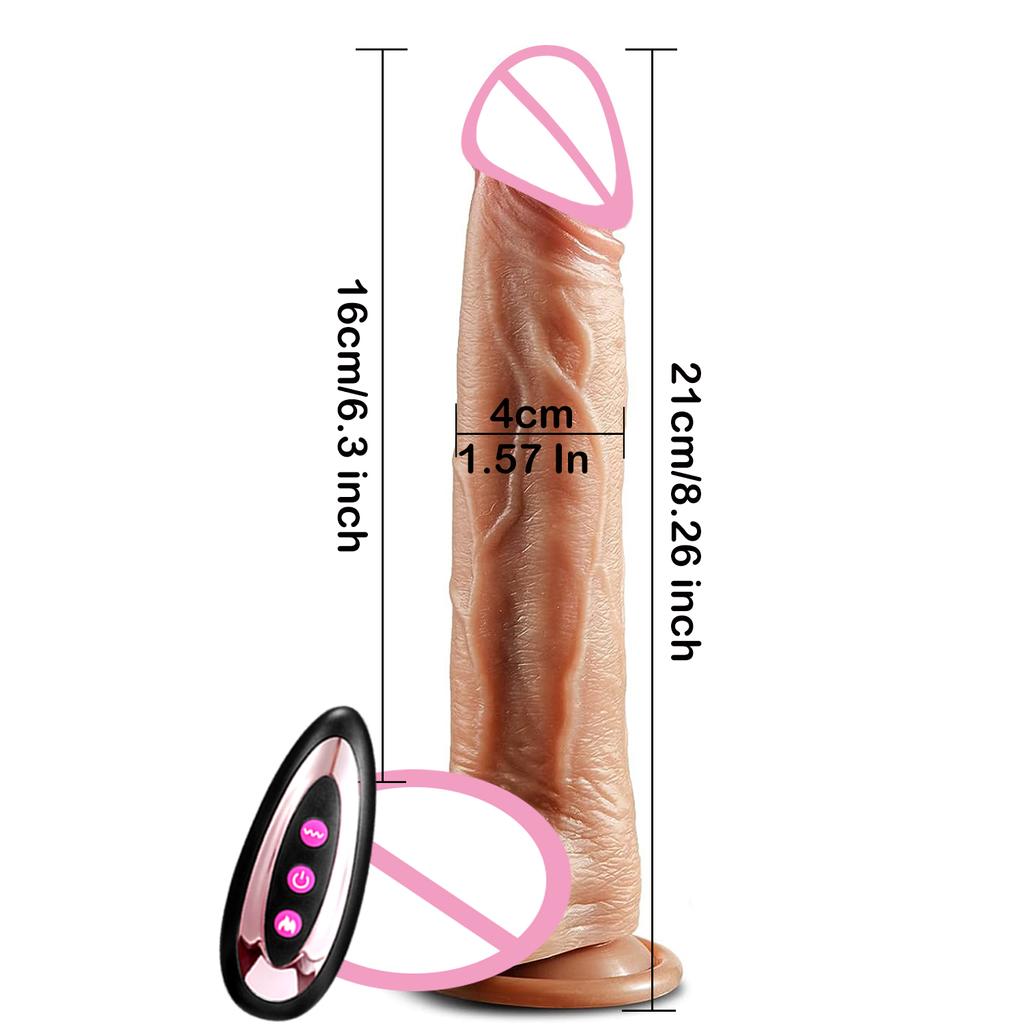 Realistic Dildo Vibrator Big Penis Telescopic Heating Silicone Female Dildos for G Spot Anal Stimulation Vibrators for Women