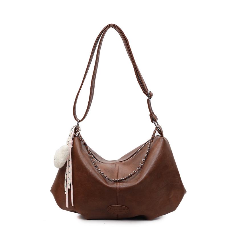 

Женская ретро сумка-тоут через плечо - Большая вместимость, однотонная, универсальная для работы и поездок Without Pendant