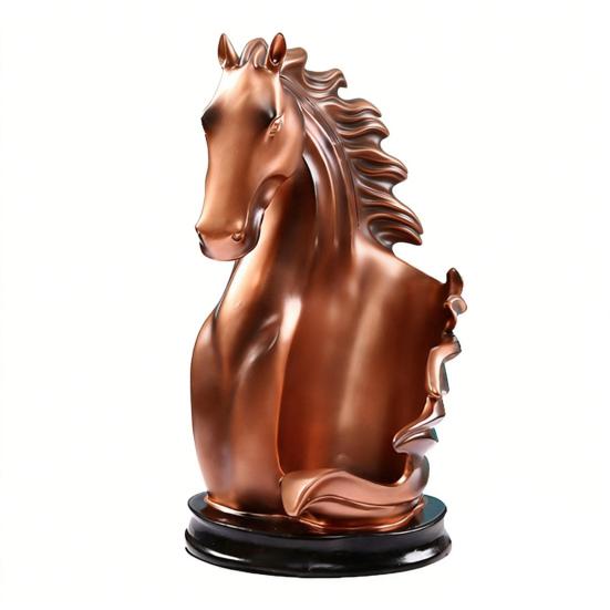 Hästhuvud Vinställ Harts Häststaty för Heminredning Bordsställ för Flaskor med Skyddsdyna Unik Gåva för Vinälskare
