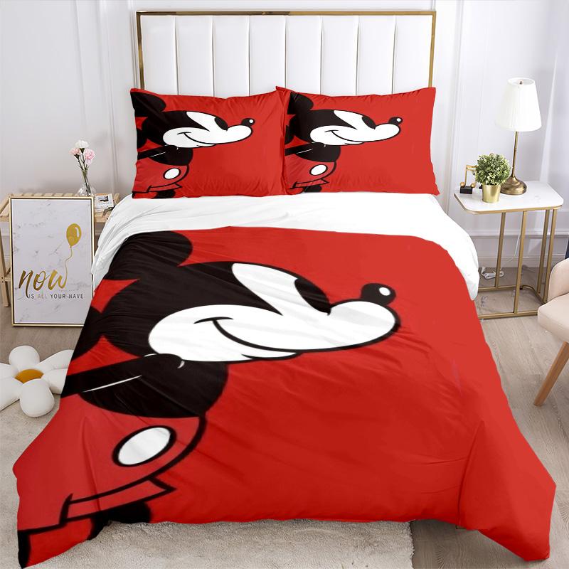 Mickey Mouse Iconic Pose Print 3Pcs Bedding Setduvet Cover With 2 Bedropillowcase Home Birthday Gift