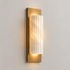 Alabaster Wall Sconce – Fluted Stone Shade with Brass Backplate, Up Down Wall Lamp