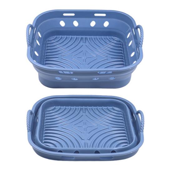 Foldable Round/Square Air Fryer Liner Basket 8.5 Inch Air Fryer Silicone Pot Reusable Baking Tray Accessories for 3.6-6.8 QT Oven Microwave