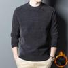 Winter Men's Plus Fleece Middle-aged and Elderly Thickened Dad Knitted Sweater Chenille Warm Top T-shirt Men's Clothing