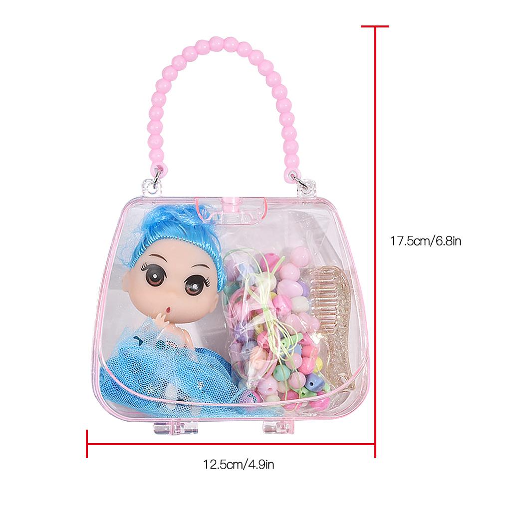 Pulseira Colar de Menina Conjunto de Contas DIY Bolsa Cosmética Infantil Contas para Criação de Joias Faixa de Cabelo Kit de Boneca com Bolsa