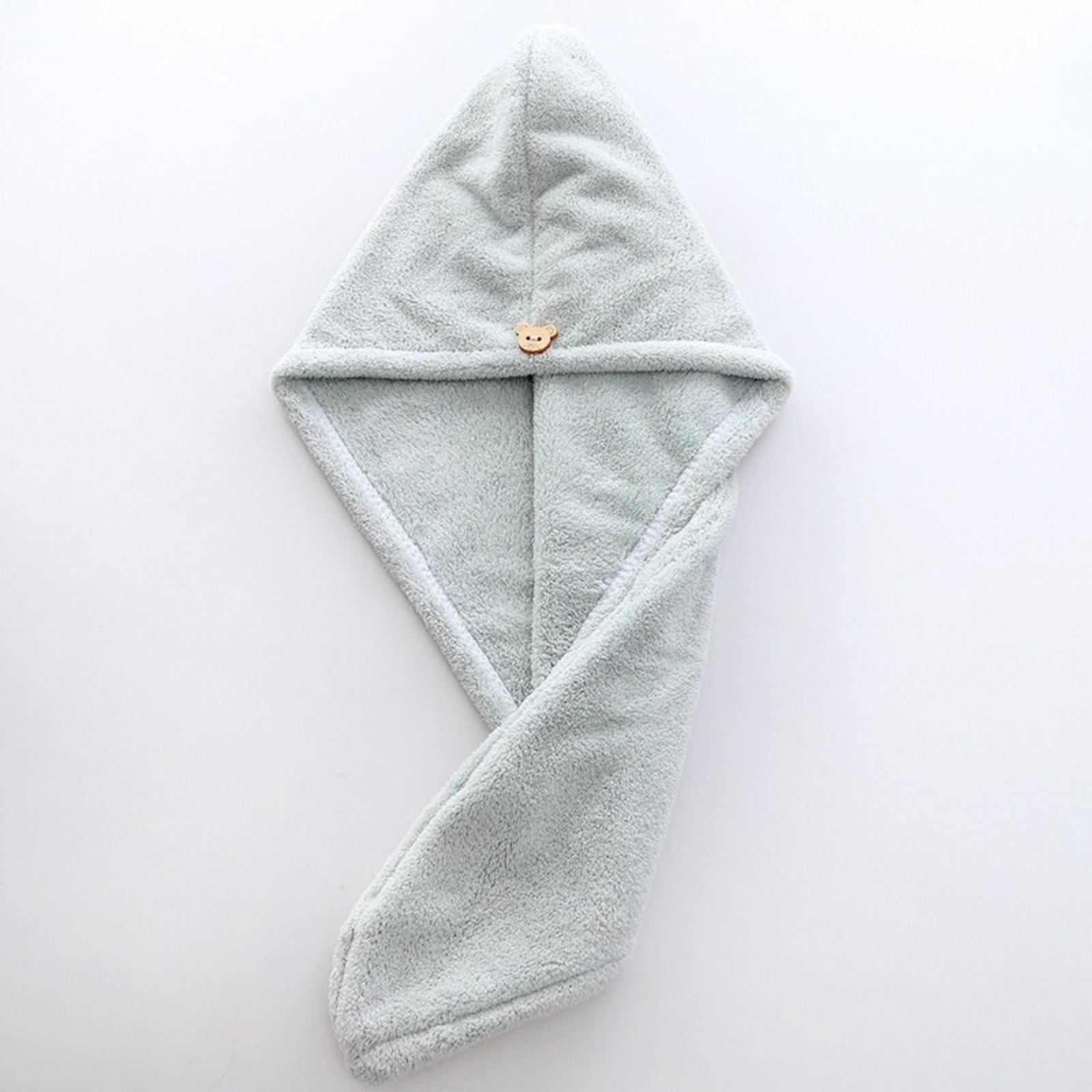 

Утолщенная быстросохнущая шапочка для сушки волос из кораллового флиса, шапочка для душа, полотенце для головы One Size зелёный