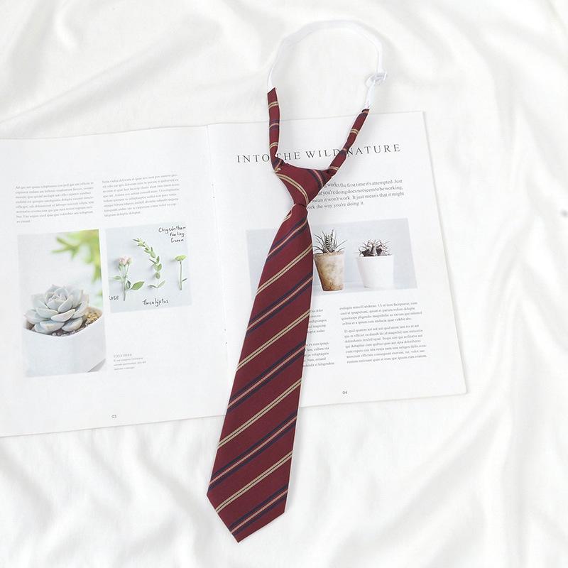 Red Stripe No-Tie Bachelor Gown & Hand-Tied Graduation Tie - Women's Academy JK Style