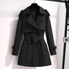 Women's Chic British Mid-Length Trench Coat - 2025 Autumn/Winter Petite Korean Style
