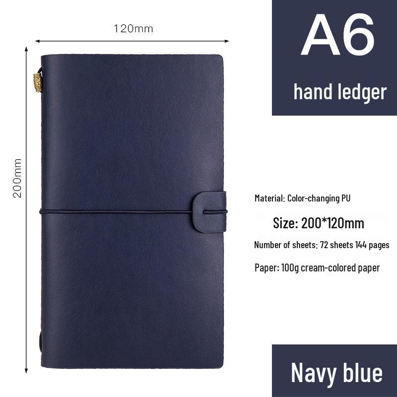 

Ретро A6 Дорожный дневник - Дневник с настраиваемым логотипом темно-синий