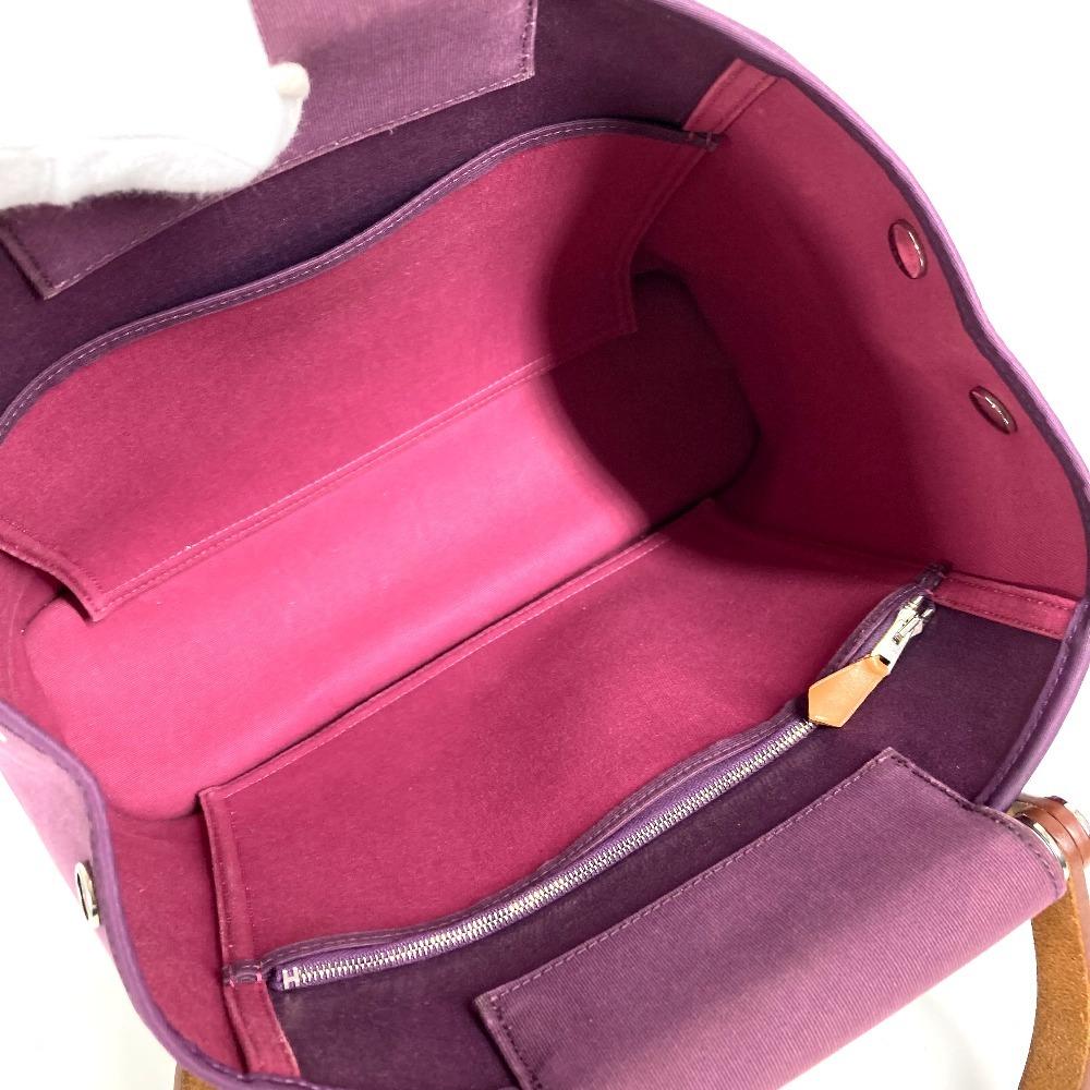 HERMES Kabak PM Kabak PM Handbag 2-way bag Shoulder Bag Leather/Canvas purple