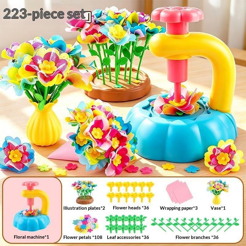 DIY Fabric Flower Bouquet Craft Kit Eco-Friendly Material Handmade Art Toy No Odor for Kids Home Art Project Festival Gift