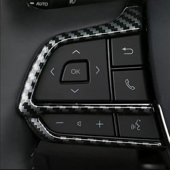 Steering Wheel Trim 3pcs ABS Carbon fiber For Toyota Grand Highlander 2024