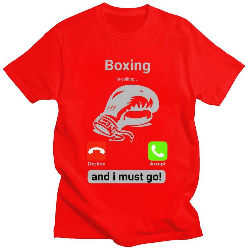 

Boxing Is Calling And I Must Go Tshirt for Men Short Sleeve Casual T Shirt Fashion Tshirts 100 Cotton Tee Valentines Day Gift S