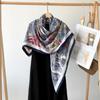 Silk Scarf Big Square Scarf for Women's Spring New High-end Touching Double-sided Digital Printed Shawl Scarf