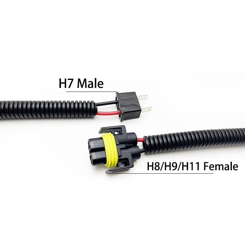 

Car Accessories Parts H7 Male to H8/H9/H11Female Convesion Adapter Wires Plug and Play H11 Female Sockets Wiring Harness 1pcs one pack